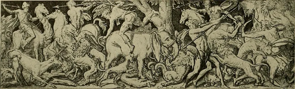 An illustration from Sport in art; an iconography of sport during four hundred years from the beginning of the fifteenth of the end of the eighteenth centuries, 1913, leaf 129