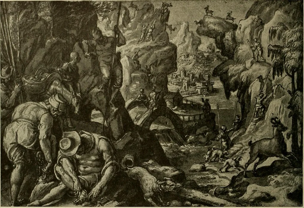 An illustration from Sport in art; an iconography of sport during four hundred years from the beginning of the fifteenth of the end of the eighteenth centuries, 1913, leaf 147