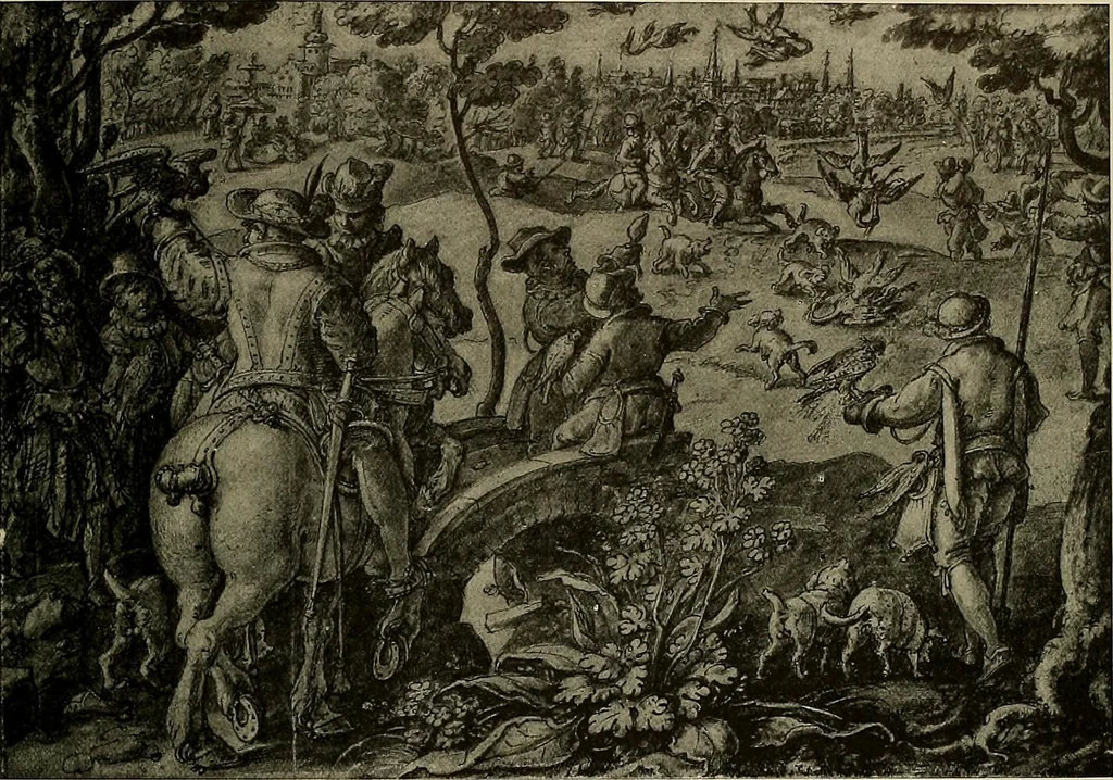 An illustration from Sport in art; an iconography of sport during four hundred years from the beginning of the fifteenth of the end of the eighteenth centuries, 1913, leaf 152