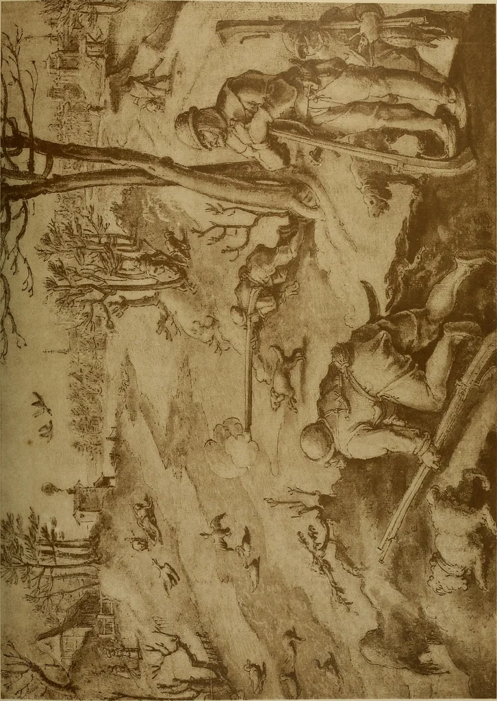 An illustration from Sport in art; an iconography of sport during four hundred years from the beginning of the fifteenth of the end of the eighteenth centuries, 1913, leaf 154
