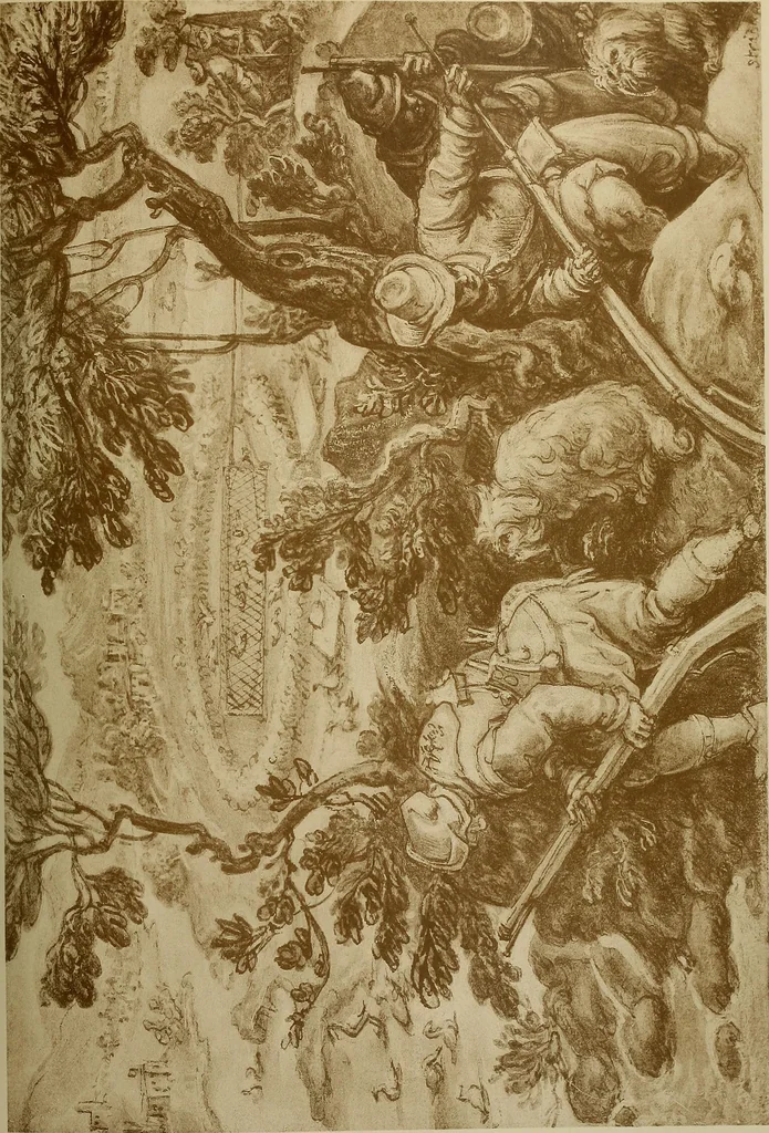 An illustration from Sport in art; an iconography of sport during four hundred years from the beginning of the fifteenth of the end of the eighteenth centuries, 1913, leaf 156