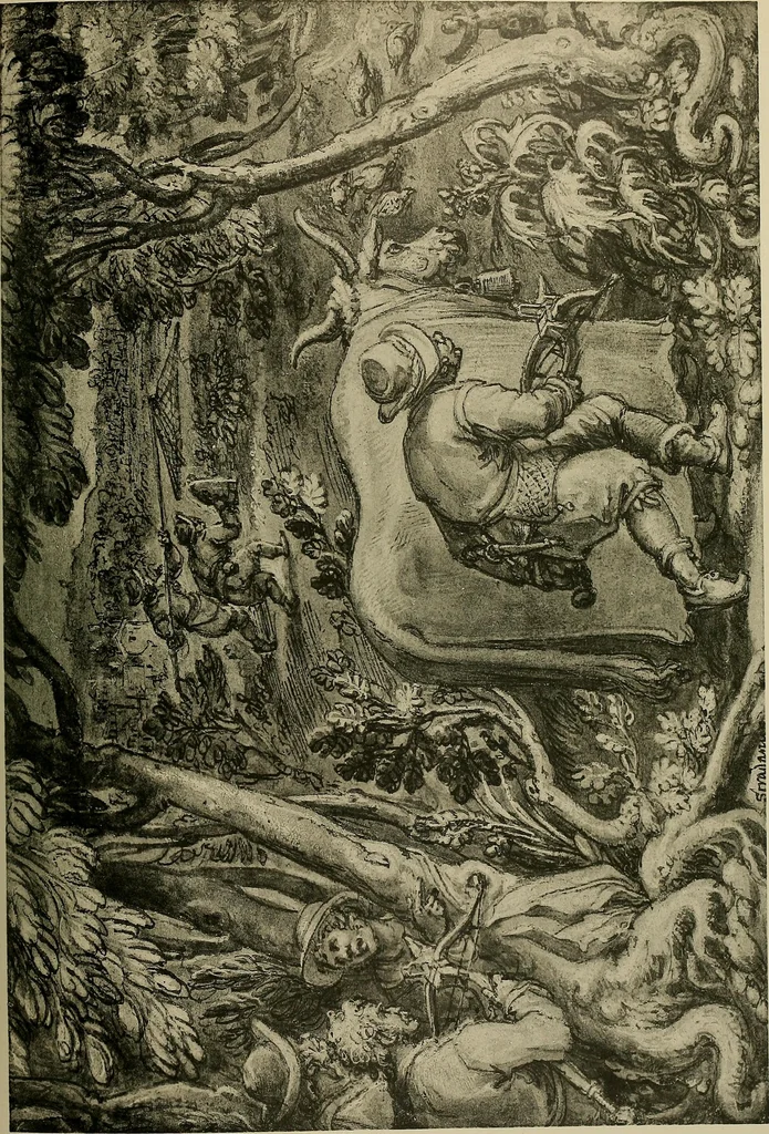 An illustration from Sport in art; an iconography of sport during four hundred years from the beginning of the fifteenth of the end of the eighteenth centuries, 1913, leaf 158