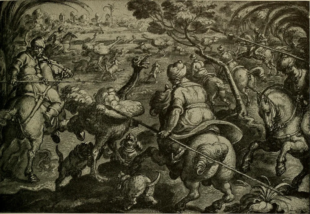 An illustration from Sport in art; an iconography of sport during four hundred years from the beginning of the fifteenth of the end of the eighteenth centuries, 1913, leaf 172