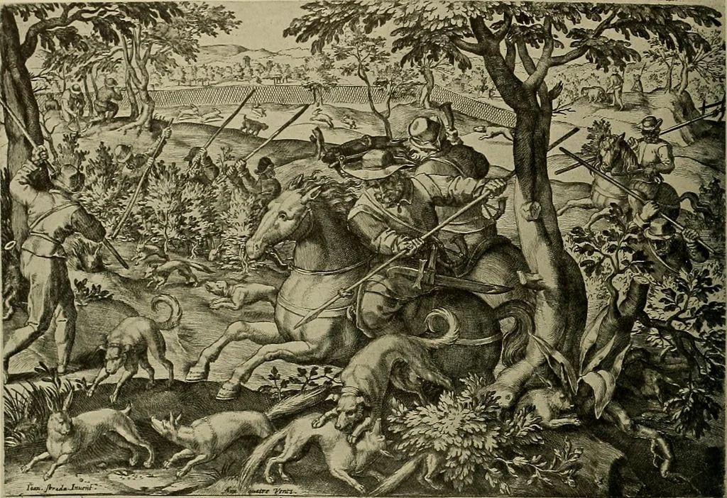 An illustration from Sport in art; an iconography of sport during four hundred years from the beginning of the fifteenth of the end of the eighteenth centuries, 1913, leaf 177