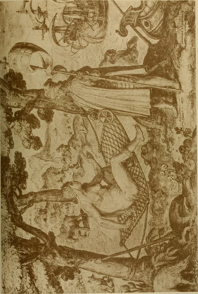 An illustration from Sport in art; an iconography of sport during four hundred years from the beginning of the fifteenth of the end of the eighteenth centuries, 1913, leaf 182