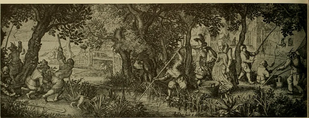 An illustration from Sport in art; an iconography of sport during four hundred years from the beginning of the fifteenth of the end of the eighteenth centuries, 1913, leaf 195