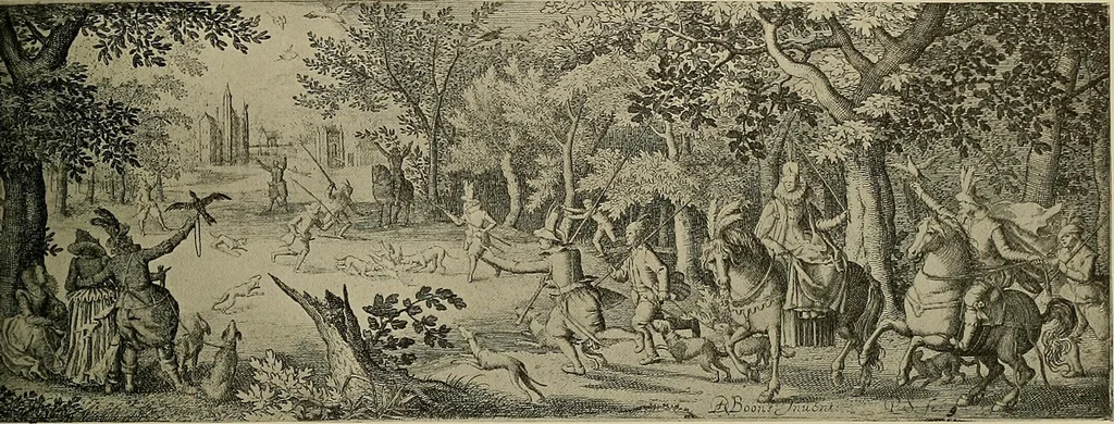 An illustration from Sport in art; an iconography of sport during four hundred years from the beginning of the fifteenth of the end of the eighteenth centuries, 1913, leaf 196