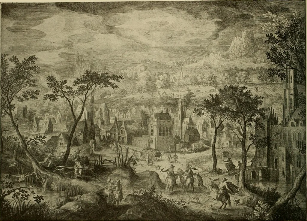 An illustration from Sport in art; an iconography of sport during four hundred years from the beginning of the fifteenth of the end of the eighteenth centuries, 1913, leaf 197