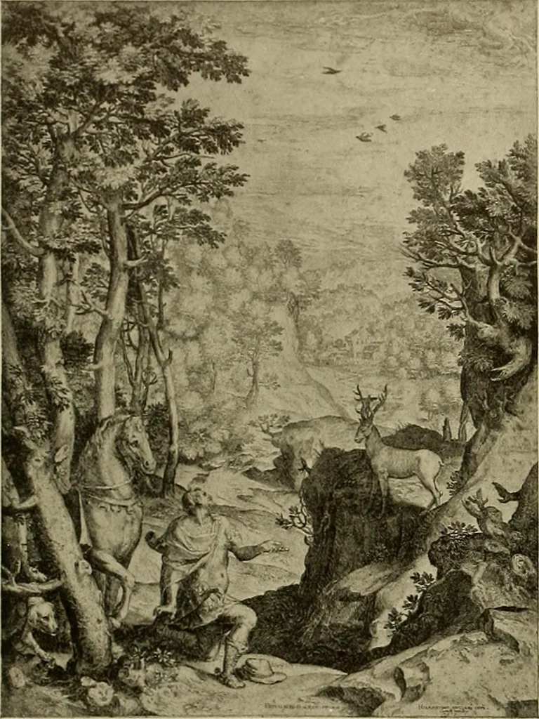 An illustration from Sport in art; an iconography of sport during four hundred years from the beginning of the fifteenth of the end of the eighteenth centuries, 1913, leaf 203