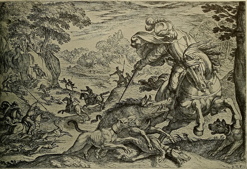 An illustration from Sport in art; an iconography of sport during four hundred years from the beginning of the fifteenth of the end of the eighteenth centuries, 1913, leaf 204