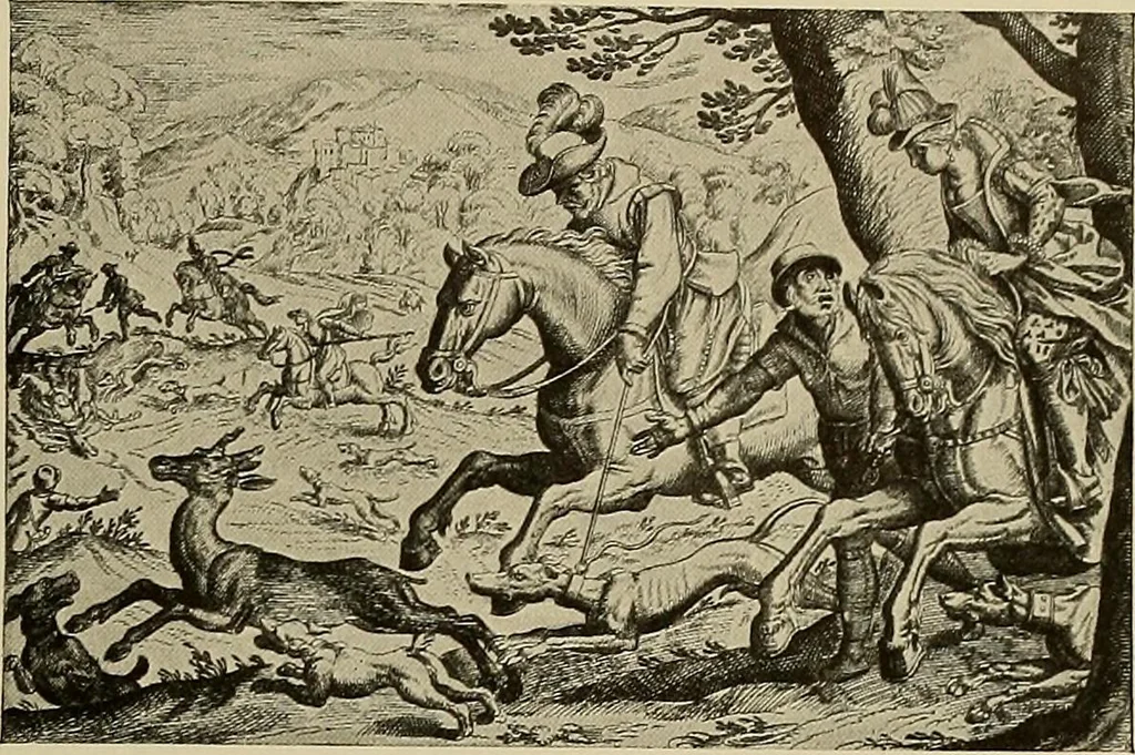 An illustration from Sport in art; an iconography of sport during four hundred years from the beginning of the fifteenth of the end of the eighteenth centuries, 1913, leaf 208