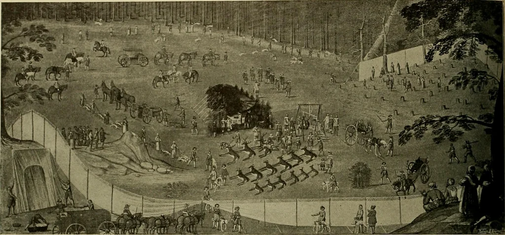 An illustration from Sport in art; an iconography of sport during four hundred years from the beginning of the fifteenth of the end of the eighteenth centuries, 1913, leaf 223
