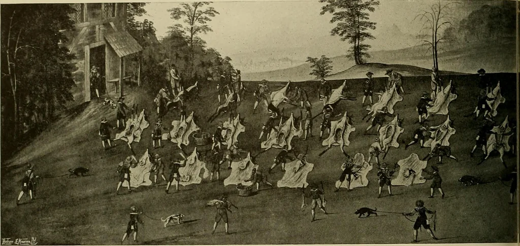 An illustration from Sport in art; an iconography of sport during four hundred years from the beginning of the fifteenth of the end of the eighteenth centuries, 1913, leaf 225