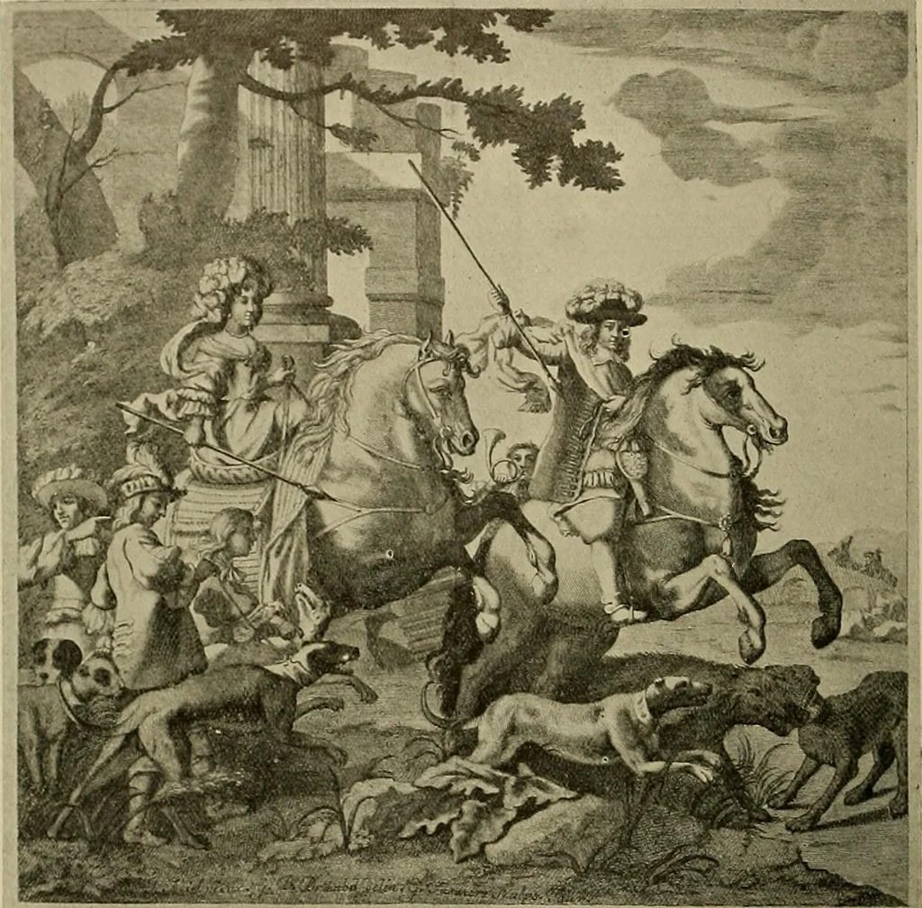 An illustration from Sport in art; an iconography of sport during four hundred years from the beginning of the fifteenth of the end of the eighteenth centuries, 1913, leaf 255