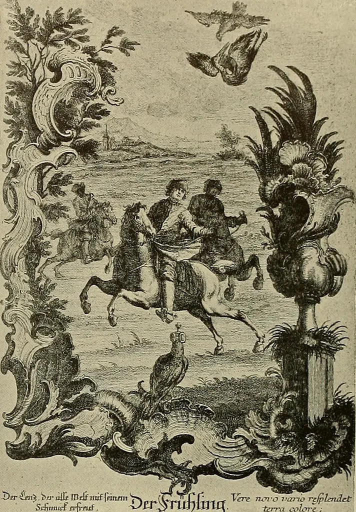 An illustration from Sport in art; an iconography of sport during four hundred years from the beginning of the fifteenth of the end of the eighteenth centuries, 1913, leaf 274