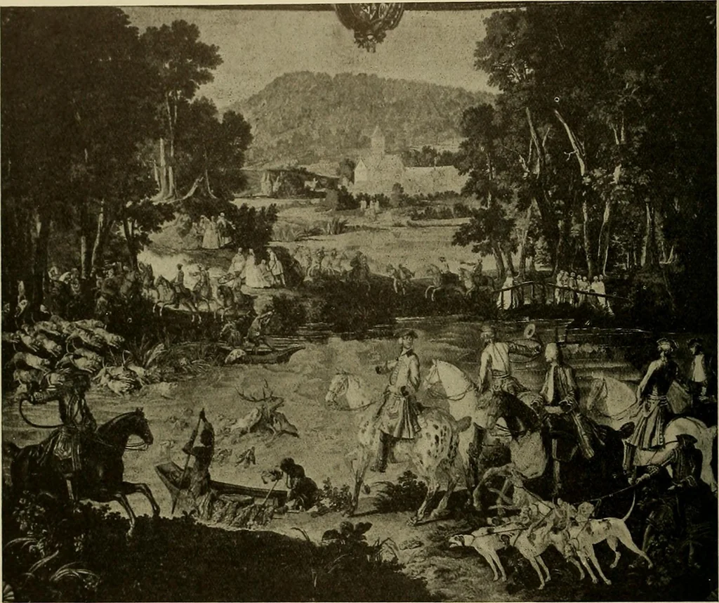 An illustration from Sport in art; an iconography of sport during four hundred years from the beginning of the fifteenth of the end of the eighteenth centuries, 1913, leaf 287