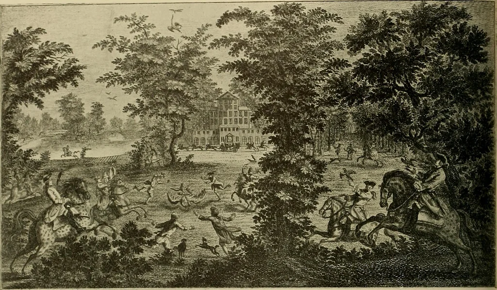 An illustration from Sport in art; an iconography of sport during four hundred years from the beginning of the fifteenth of the end of the eighteenth centuries, 1913, leaf 295