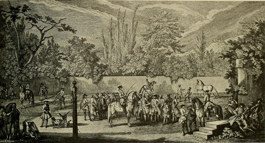 An illustration from Sport in art; an iconography of sport during four hundred years from the beginning of the fifteenth of the end of the eighteenth centuries, 1913, leaf 354