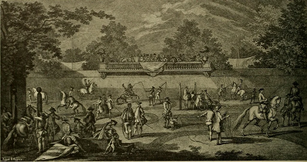 An illustration from Sport in art; an iconography of sport during four hundred years from the beginning of the fifteenth of the end of the eighteenth centuries, 1913, leaf 355