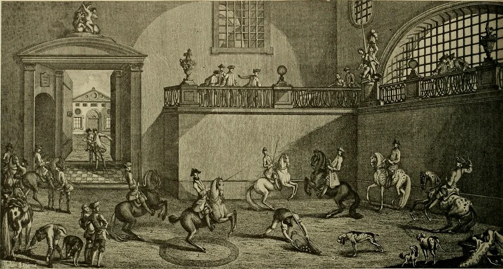 An illustration from Sport in art; an iconography of sport during four hundred years from the beginning of the fifteenth of the end of the eighteenth centuries, 1913, leaf 357