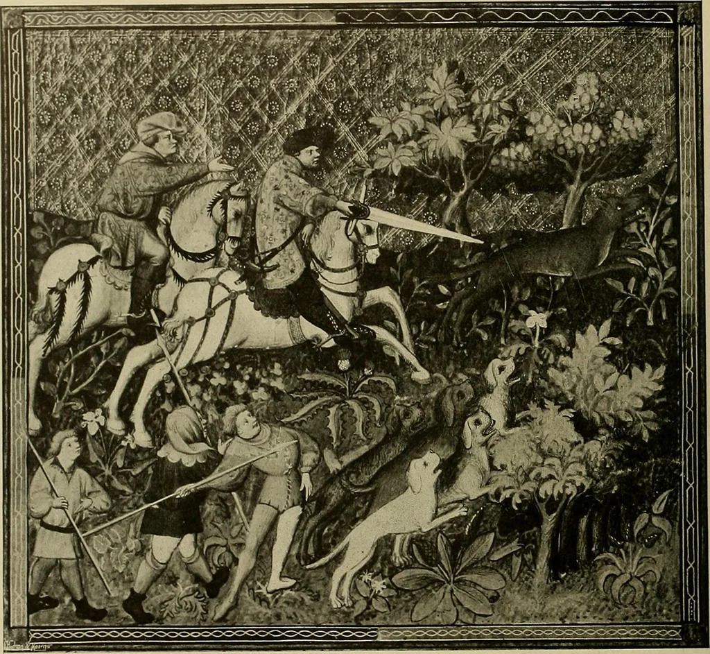 An illustration from Sport in art; an iconography of sport during four hundred years from the beginning of the fifteenth of the end of the eighteenth centuries, 1913, leaf 47