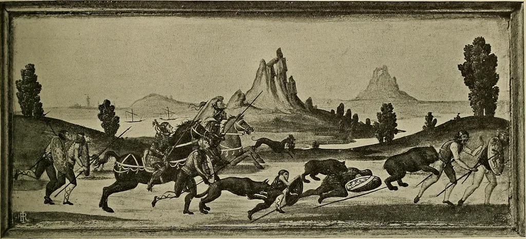 An illustration from Sport in art; an iconography of sport during four hundred years from the beginning of the fifteenth of the end of the eighteenth centuries, 1913, leaf 80