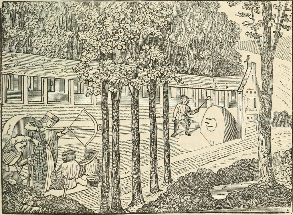 An illustration from The sports and pastimes of the people of England : Including the rural and domestic recreations, May games, mummeries, shows, processions, pageants, and pompous spectacles, from the earliest period to the present time, 1845, leaf 120