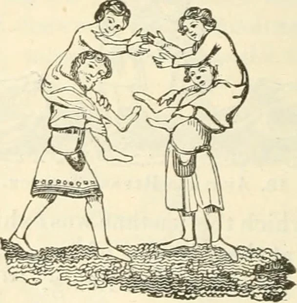 An illustration from The sports and pastimes of the people of England : Including the rural and domestic recreations, May games, mummeries, shows, processions, pageants, and pompous spectacles, from the earliest period to the present time, 1845, leaf 151