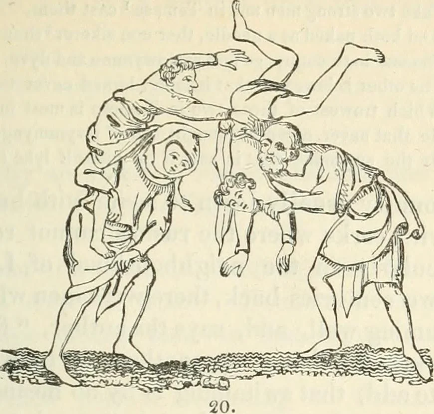 An illustration from The sports and pastimes of the people of England : Including the rural and domestic recreations, May games, mummeries, shows, processions, pageants, and pompous spectacles, from the earliest period to the present time, 1845, leaf 152