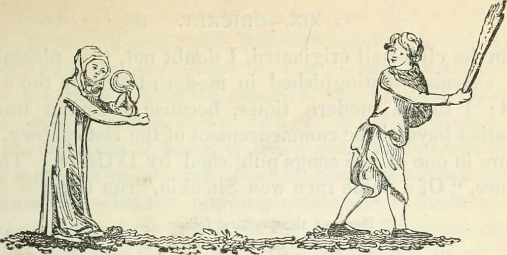 An illustration from The sports and pastimes of the people of England : Including the rural and domestic recreations, May games, mummeries, shows, processions, pageants, and pompous spectacles, from the earliest period to the present time, 1845, leaf 172