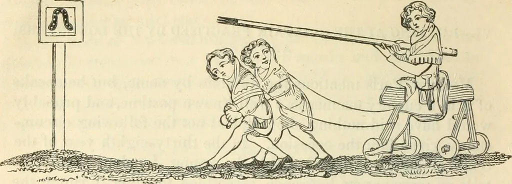 An illustration from The sports and pastimes of the people of England : Including the rural and domestic recreations, May games, mummeries, shows, processions, pageants, and pompous spectacles, from the earliest period to the present time, 1845, leaf 185