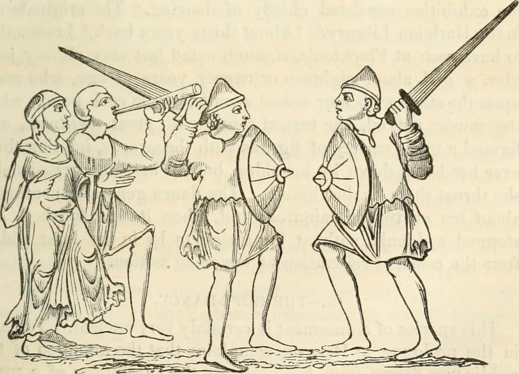 An illustration from The sports and pastimes of the people of England : Including the rural and domestic recreations, May games, mummeries, shows, processions, pageants, and pompous spectacles, from the earliest period to the present time, 1845, leaf 282
