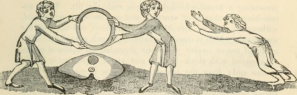 An illustration from The sports and pastimes of the people of England : Including the rural and domestic recreations, May games, mummeries, shows, processions, pageants, and pompous spectacles, from the earliest period to the present time, 1845, leaf 296
