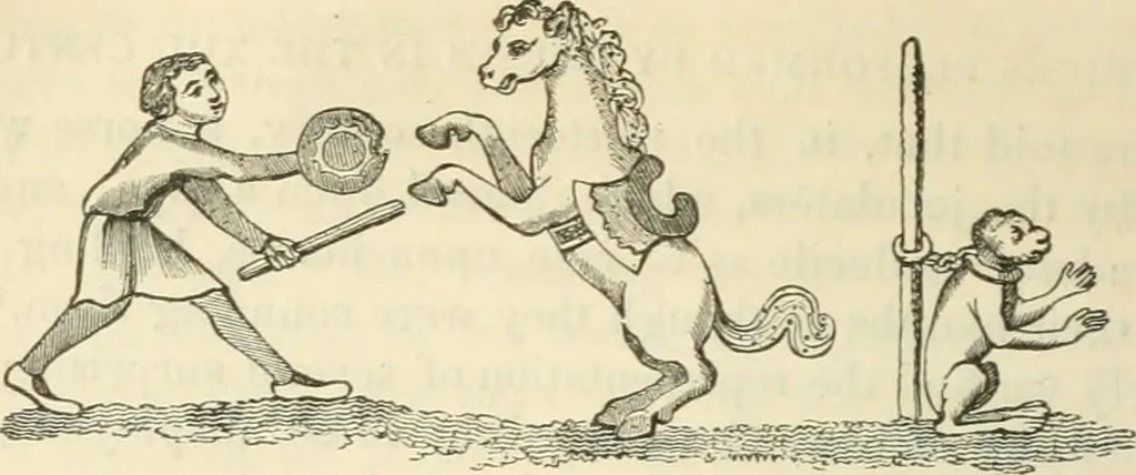 An illustration from The sports and pastimes of the people of England : Including the rural and domestic recreations, May games, mummeries, shows, processions, pageants, and pompous spectacles, from the earliest period to the present time, 1845, leaf 311