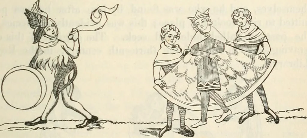 An illustration from The sports and pastimes of the people of England : Including the rural and domestic recreations, May games, mummeries, shows, processions, pageants, and pompous spectacles, from the earliest period to the present time, 1845, leaf 466