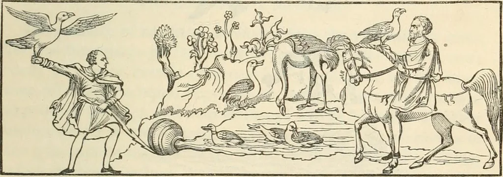 An illustration from The sports and pastimes of the people of England : Including the rural and domestic recreations, May games, mummeries, shows, processions, pageants, and pompous spectacles, from the earliest period to the present time, 1845, leaf 96