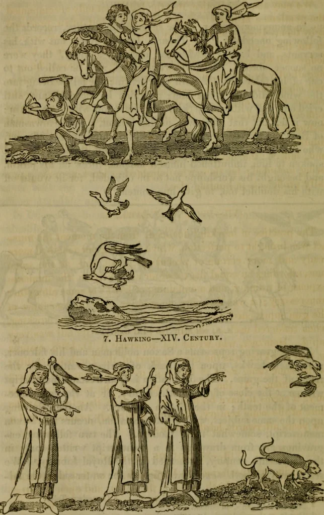An illustration from The sports and pastimes of the people of England : including the rural and domestic recreations, May games, mummeries, shows, processions, pageants, and pompous spectacles, from the earliest period to the present time, 1830, leaf 101