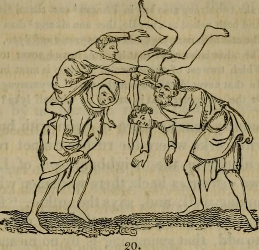An illustration from The sports and pastimes of the people of England : including the rural and domestic recreations, May games, mummeries, shows, processions, pageants, and pompous spectacles, from the earliest period to the present time, 1830, leaf 156