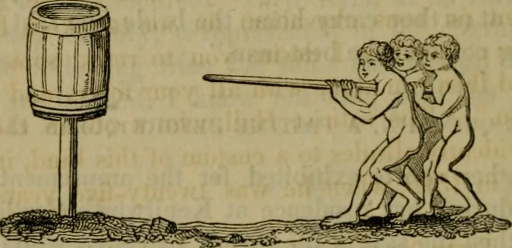 An illustration from The sports and pastimes of the people of England : including the rural and domestic recreations, May games, mummeries, shows, processions, pageants, and pompous spectacles, from the earliest period to the present time, 1830, leaf 191