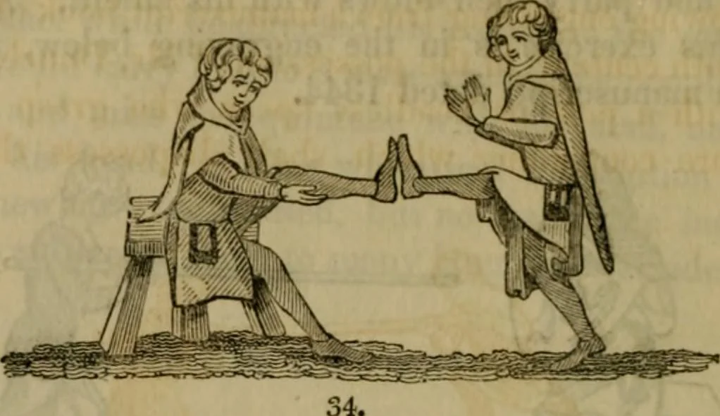 An illustration from The sports and pastimes of the people of England : including the rural and domestic recreations, May games, mummeries, shows, processions, pageants, and pompous spectacles, from the earliest period to the present time, 1830, leaf 193