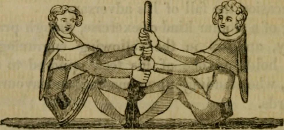 An illustration from The sports and pastimes of the people of England : including the rural and domestic recreations, May games, mummeries, shows, processions, pageants, and pompous spectacles, from the earliest period to the present time, 1830, leaf 193