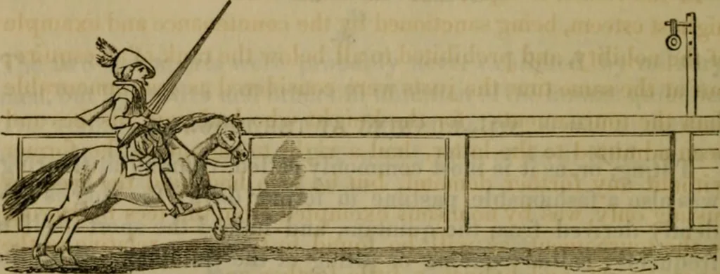 An illustration from The sports and pastimes of the people of England : including the rural and domestic recreations, May games, mummeries, shows, processions, pageants, and pompous spectacles, from the earliest period to the present time, 1830, leaf 195