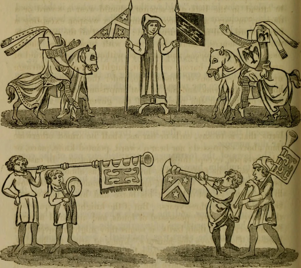 An illustration from The sports and pastimes of the people of England : including the rural and domestic recreations, May games, mummeries, shows, processions, pageants, and pompous spectacles, from the earliest period to the present time, 1830, leaf 207