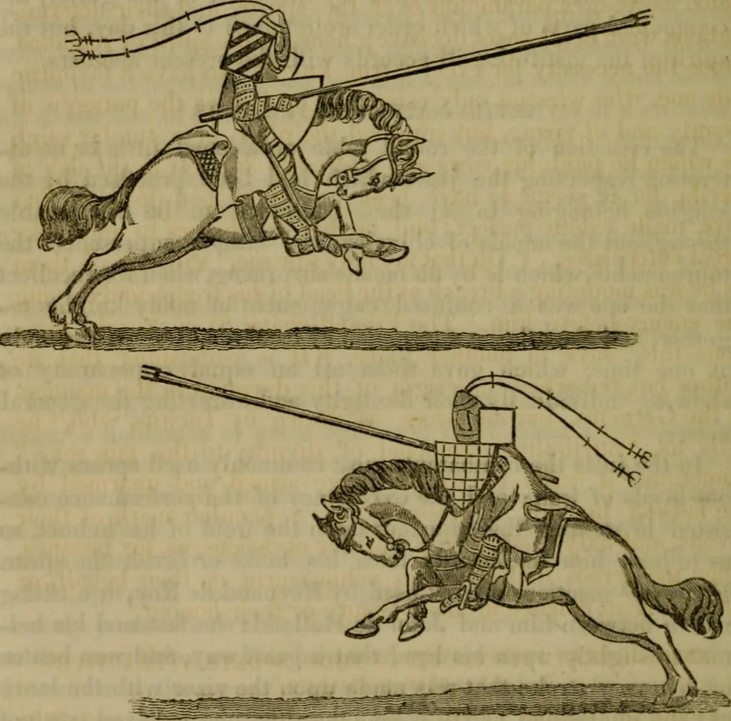 An illustration from The sports and pastimes of the people of England : including the rural and domestic recreations, May games, mummeries, shows, processions, pageants, and pompous spectacles, from the earliest period to the present time, 1830, leaf 213