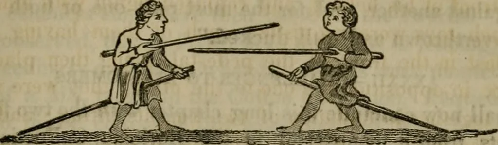 An illustration from The sports and pastimes of the people of England : including the rural and domestic recreations, May games, mummeries, shows, processions, pageants, and pompous spectacles, from the earliest period to the present time, 1830, leaf 218