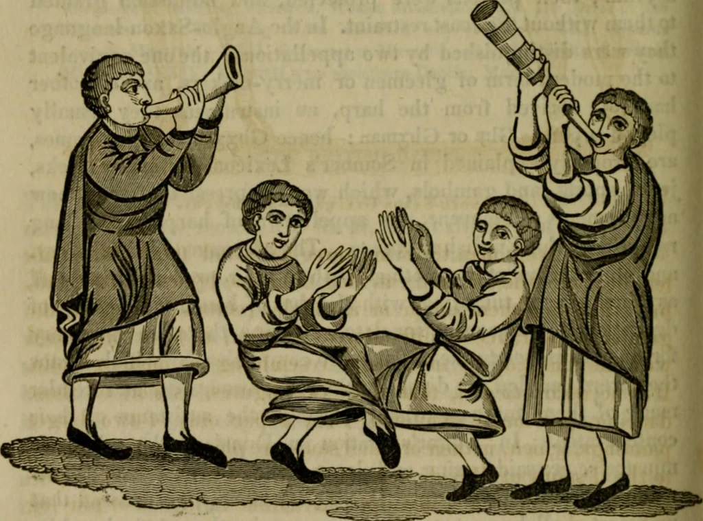 An illustration from The sports and pastimes of the people of England : including the rural and domestic recreations, May games, mummeries, shows, processions, pageants, and pompous spectacles, from the earliest period to the present time, 1830, leaf 243
