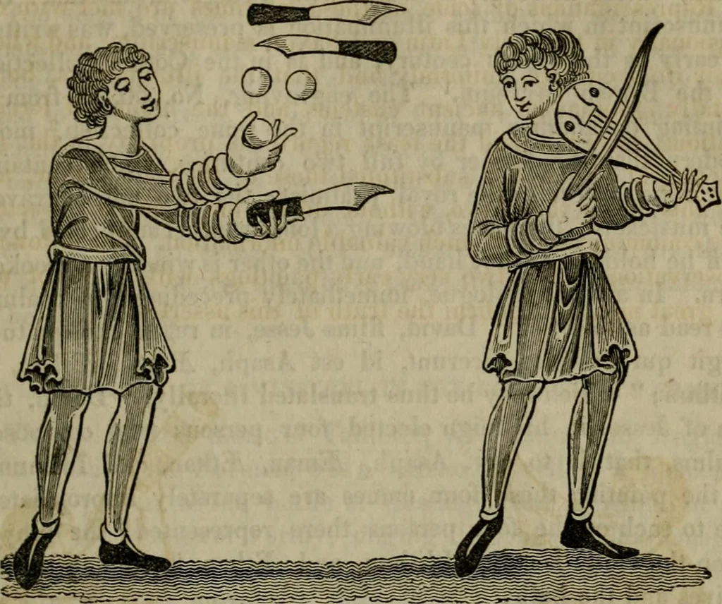 An illustration from The sports and pastimes of the people of England : including the rural and domestic recreations, May games, mummeries, shows, processions, pageants, and pompous spectacles, from the earliest period to the present time, 1830, leaf 244