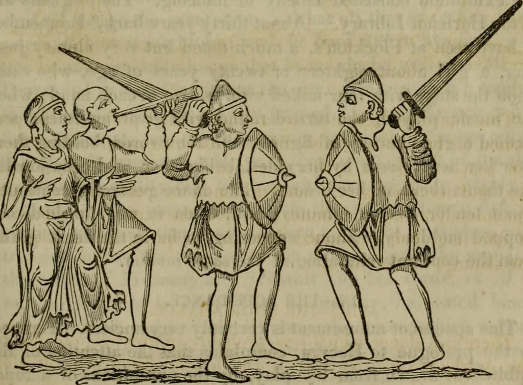 An illustration from The sports and pastimes of the people of England : including the rural and domestic recreations, May games, mummeries, shows, processions, pageants, and pompous spectacles, from the earliest period to the present time, 1830, leaf 286
