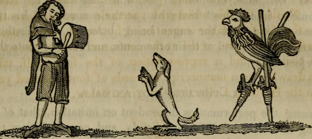 An illustration from The sports and pastimes of the people of England : including the rural and domestic recreations, May games, mummeries, shows, processions, pageants, and pompous spectacles, from the earliest period to the present time, 1830, leaf 320