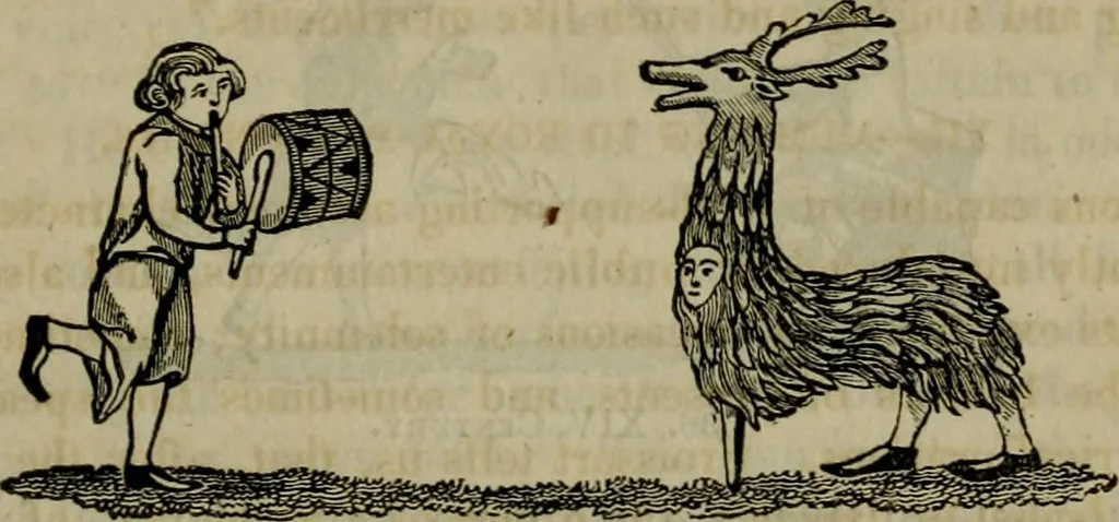 An illustration from The sports and pastimes of the people of England : including the rural and domestic recreations, May games, mummeries, shows, processions, pageants, and pompous spectacles, from the earliest period to the present time, 1830, leaf 324